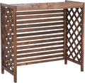 GENERIC Housse De Protection En Bois Massif Pour Climatiseur D'extérieur Avec Stores Et Grille Multifonctionnelle Pour Balcon Et Support De Fleurs, Facile à Assembler, Durable Et élégante Pour Une Utilisation