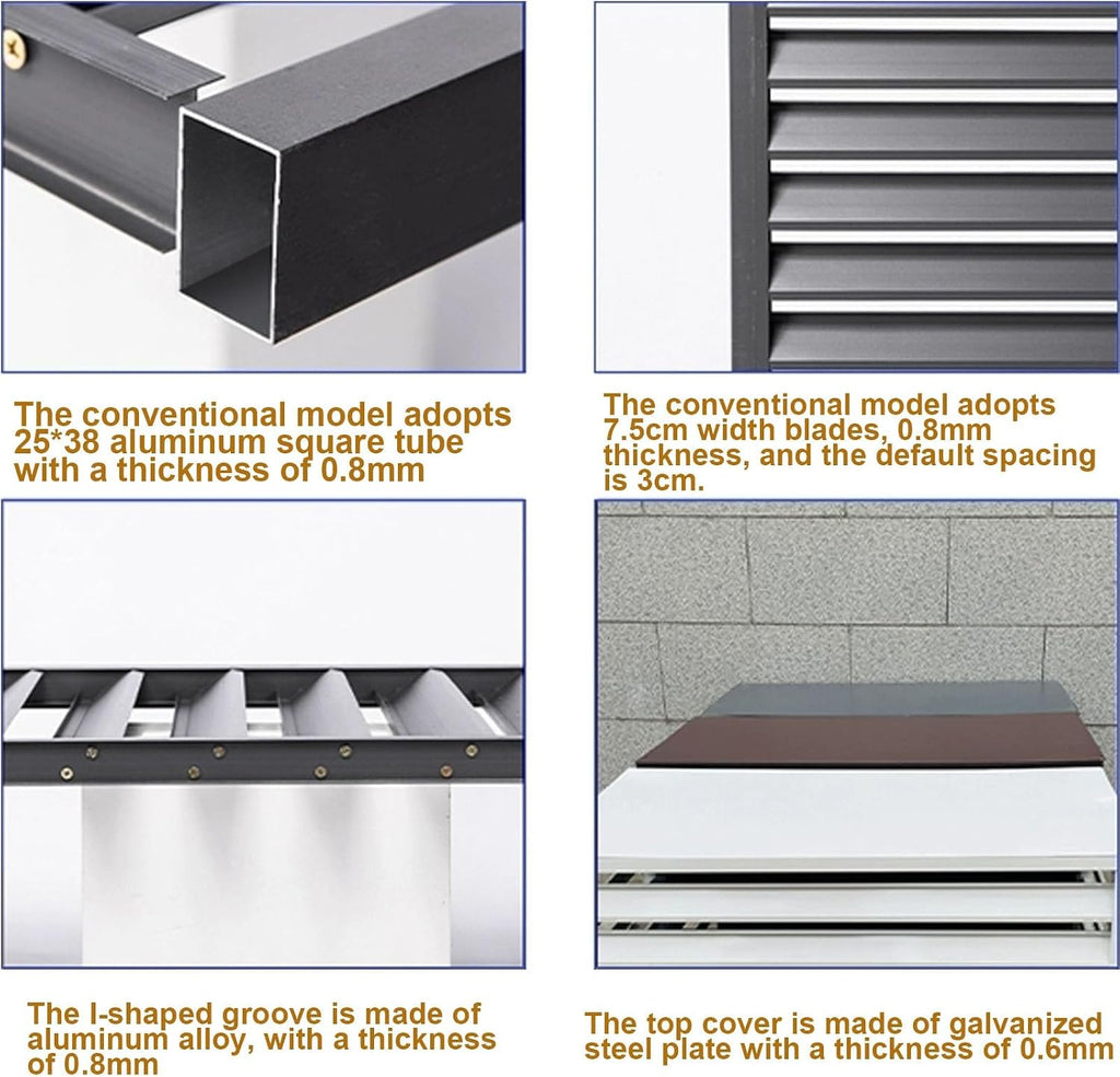 GENERIC Couvercle De Climatiseur Et Pompe à Chaleur En Aluminium Robuste, Mini Housse De Climatisation Fendue, Protection Contre Le Bruit Pour Les Unités Extérieures, Utilisation En Intérieur/extérieur