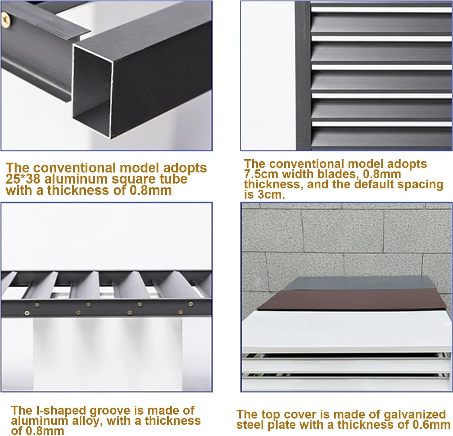 GENERIC Housse De Protection En Aluminium Pour Climatiseur Extérieur, Clôture élégante Pour Climatiseur, Design Résistant Aux Intempéries, Utilisation Intérieur/extérieur (persiennes Blanches)