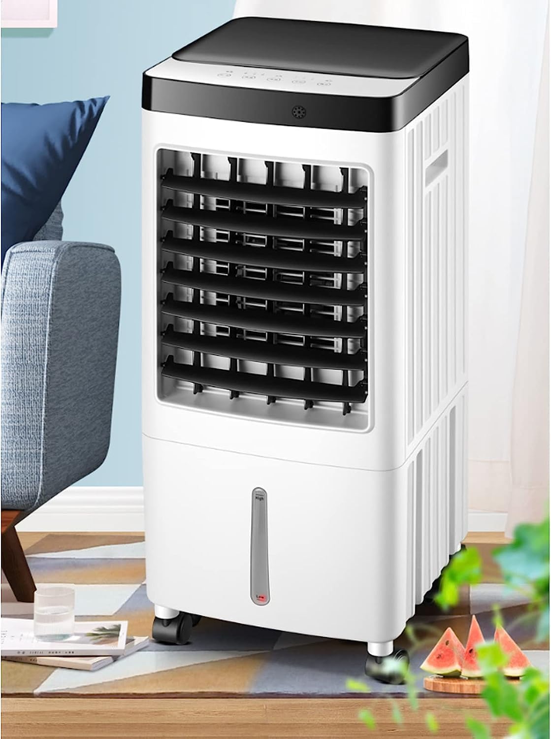 GENERIC Refroidisseur D'air Portable 10L Avec Humidificateur, Refroidisseur Sans Vent Sans Vent, Unité De Salle A/C Silencieuse Avec Swing 60 Degrés Et Minuterie Pour La Chambre De Bureau à Domicile, Niveaux