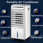GENERIC Climatiseur Portable 3-IN-1 Ultra-Quiet Design Portable AC Unit Ventilateur De Refroidissement Avec 3 Vitesses 60°Auto Oscillation 7H Timer 4 Ice Box Refroidisseur D'air évaporatif Pour Home Bureau Ch