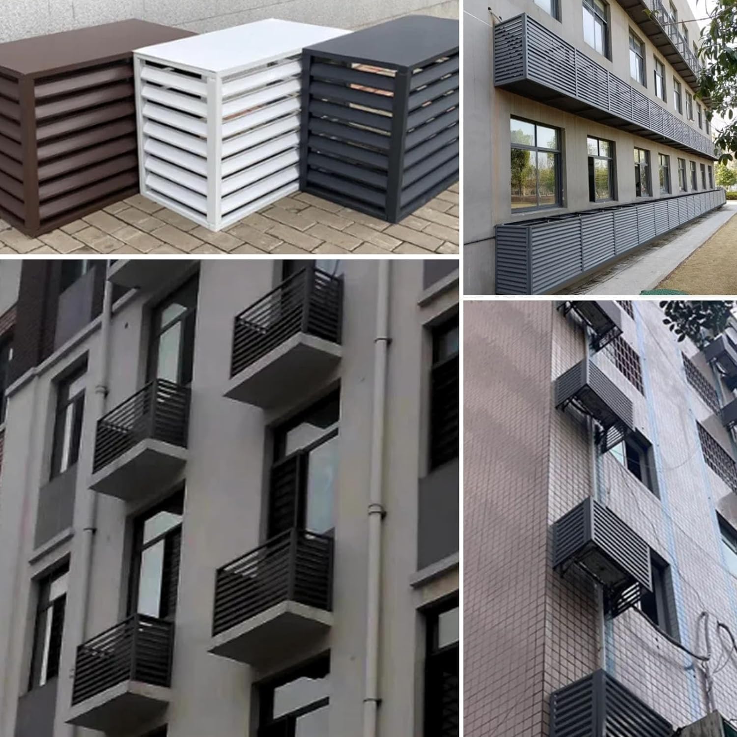 GENERIC Housse En Aluminium Pour Unité De Climatisation Extérieure Et Protection De Pompe à Chaleur, Couvercle De Climatiseur Fendu, Support D'étagère Pour Plantes, Résistant Aux Intempéries, Réduction Du