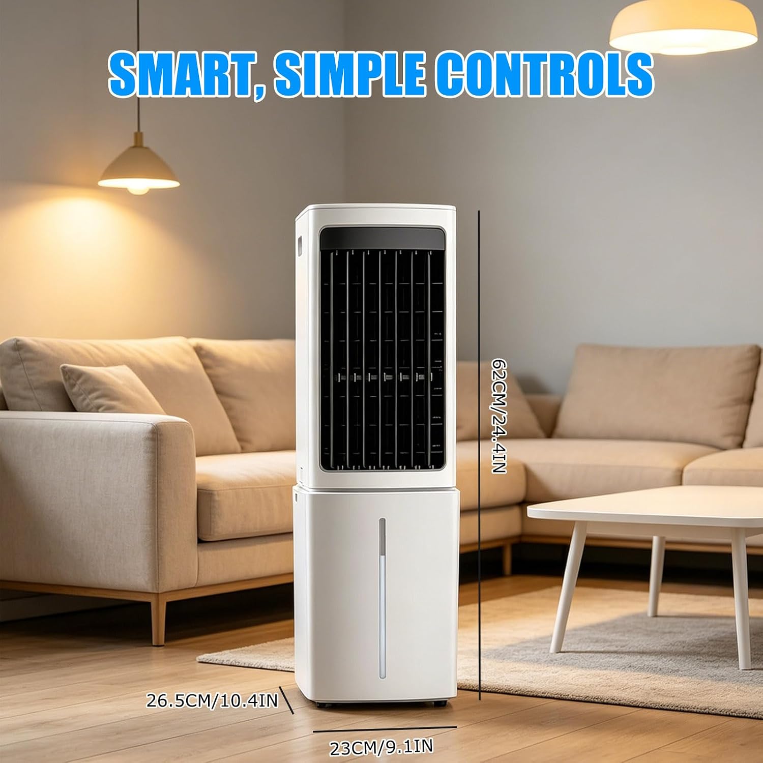  Climatiseur Mobile Portable De 12 L, 3 Vitesses, Ventilateur De Refroidissement Par évaporation Avec Réservoir D'eau Amovible, Télécommande, Minuterie De 7,5 H, Unité De Refroidissement Sur