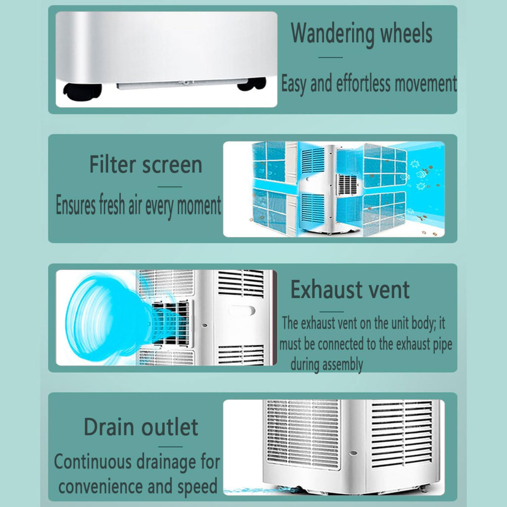  Unité De Climatisation Portable Avec Ventilateur Déshumidificateur 7000BTU Smart Cooling Pour La Chambre à Coucher Fonctionnement Silencieux Facile Setup Sleep Mode Window Kit Inclus