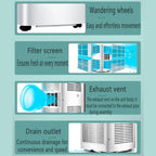  Unité De Climatisation Portable Avec Ventilateur Déshumidificateur 7000BTU Smart Cooling Pour La Chambre à Coucher Fonctionnement Silencieux Facile Setup Sleep Mode Window Kit Inclus