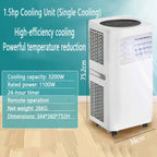  Climatiseur Portable, Unité Intelligente Intelligente Avec Déshumidificateur Cool Et Modes Ventilateur Pour La Pièce Jusqu'à 350 Sq.ft, Télécommande, Minuterie 24 Heures, Kit D'installation Inclus
