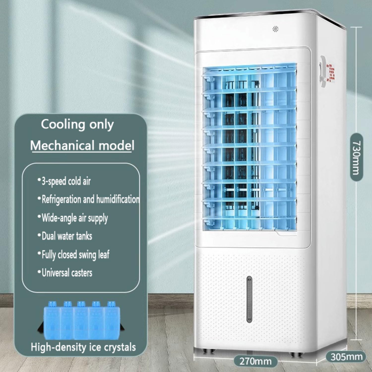 GENERIC Climatiseur Portable 4 En 1 Avec Réservoir 7L, Refroidisseur évaporatif Et Appareil De Chauffage Pour Les Chambres.Fonctionnalités Télécommande, Ventilateur Oscillant, Mode Veille Silencieux Et Concep