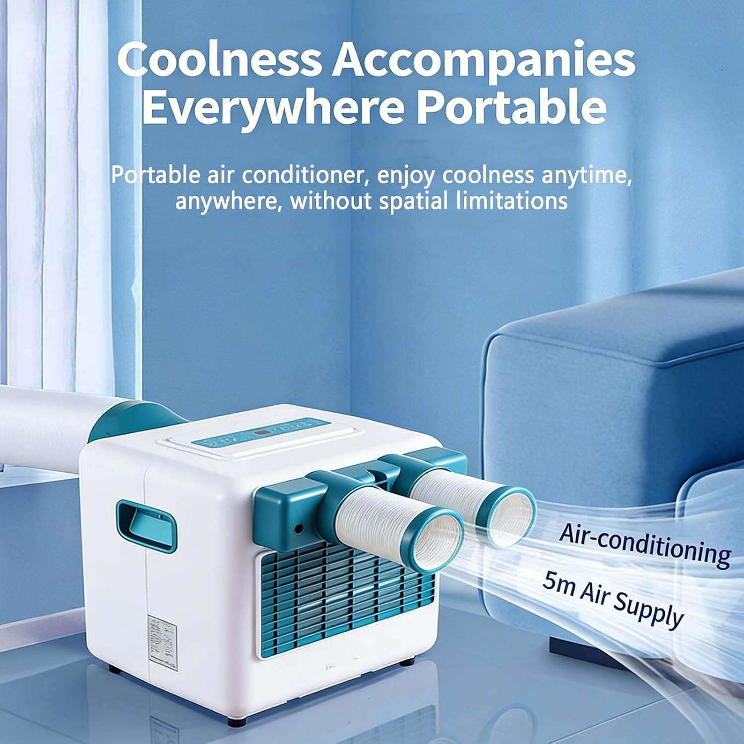 GENERIC Portable AC Unit 4-en-1 Ventilateur De Déshumidificateur De Refroidissement Avec Télécommande, Minuterie 24H, Fonctionnement Silencieux Pour Le Bureau De Chambre à Coucher, Conception Compacte Efficac