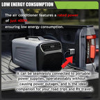  Climatiseur Portable 2 En 1 Pour Camping-Car, 5200 BTU, 400 W, Silencieux, Avec Compresseur, Faible Consommation D'énergie, Idéal Pour Tentes Et Camping-Cars. Fonction Déshumidification Gray