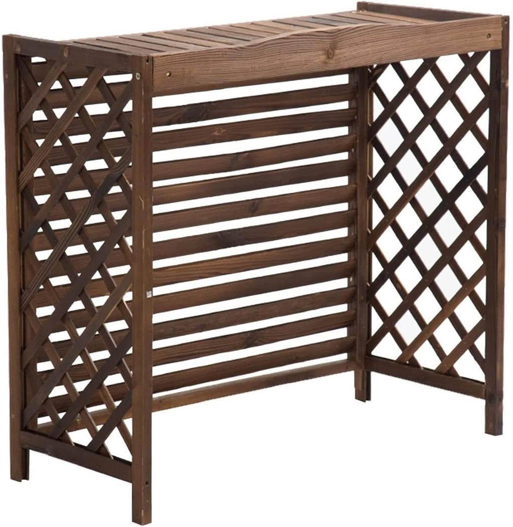  Clôture Extérieure En Bois Massif Pour Climatiseur - Séparateur D'espace - Grille De Protection Pour Unités AC Et Pompes à Chaleur - Élégant Et Polyvalent.