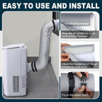  Protection Pour Tuyau Climatiseur Portable Pour Tuyaux De 5" & 5.9" | Isolé Housse Tuyau Climatiseur Manchon Protection Pour Tuyaux D' AC Mobile Universel Tuyaux D'échappement
