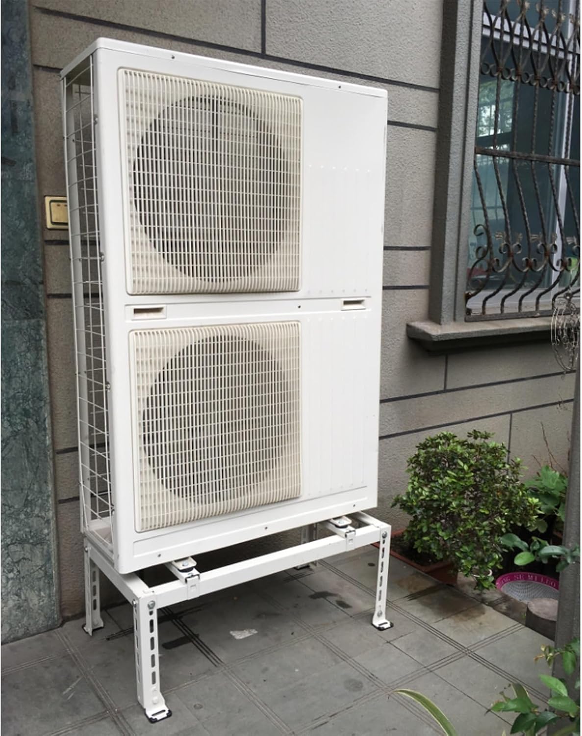  Support De Climatiseur Sans Perçage – Support De Montage Robuste Pour Climatiseur Pouvant Supporter Jusqu'à 217,7 Kg Avec Amortisseurs – Support Au Sol Pour Mini Pompe à Chaleur AC