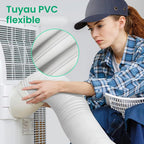  Tuyau De Climatisation Portable 2m Ø150mm Tuyau Climatiseur Mobile Pour Salle De Bain Cuisine Climatisation Sèche-linge Déshumidificateurs