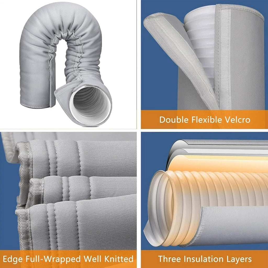  Manchon D'isolation Pour Tuyau AC Portable, De 5 à 5,9" De Diamètre | Couverture Isolée Portative D'isolation De Tuyau à Ca Portative Avec 3 Isolation Réglable De Ligne De Climatiseur