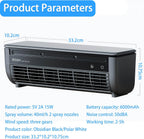  Climatiseur Mural à Recharge Sans Fil, Climatiseur Mural Portable, Ventilateur RafraîChissant à Effet ImméDiat, Sans PerçAge, Pour Cuisine Et Chambre