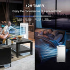 GENERIC Refroidisseur D'air Par évaporation, Ventilateur Oscillant à 90° Avec Télécommande, Minuterie 15h, 3 Vitesses Et 3 Modes, Grand Réservoir, Pour Chambre à Coucher Et Bureau