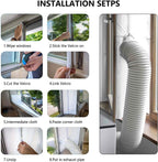  Joint De Fenêtre Pour Climatiseur Mobile, Joint De Fenêtre Pour Climatiseurs Mobiles Avec Fermeture à Glissière Et Fermeture à Adhésive (400 Cm)