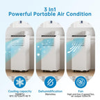  Climatiseur Portable 12000 BTU, Ventilateur De Déshumidification De Chaleur Froide, économiseur D'énergie Pour Bureau De Chambre à Coucher, Télécommande, Mode Sommeil, Fonctionnement Silencieux Avec K