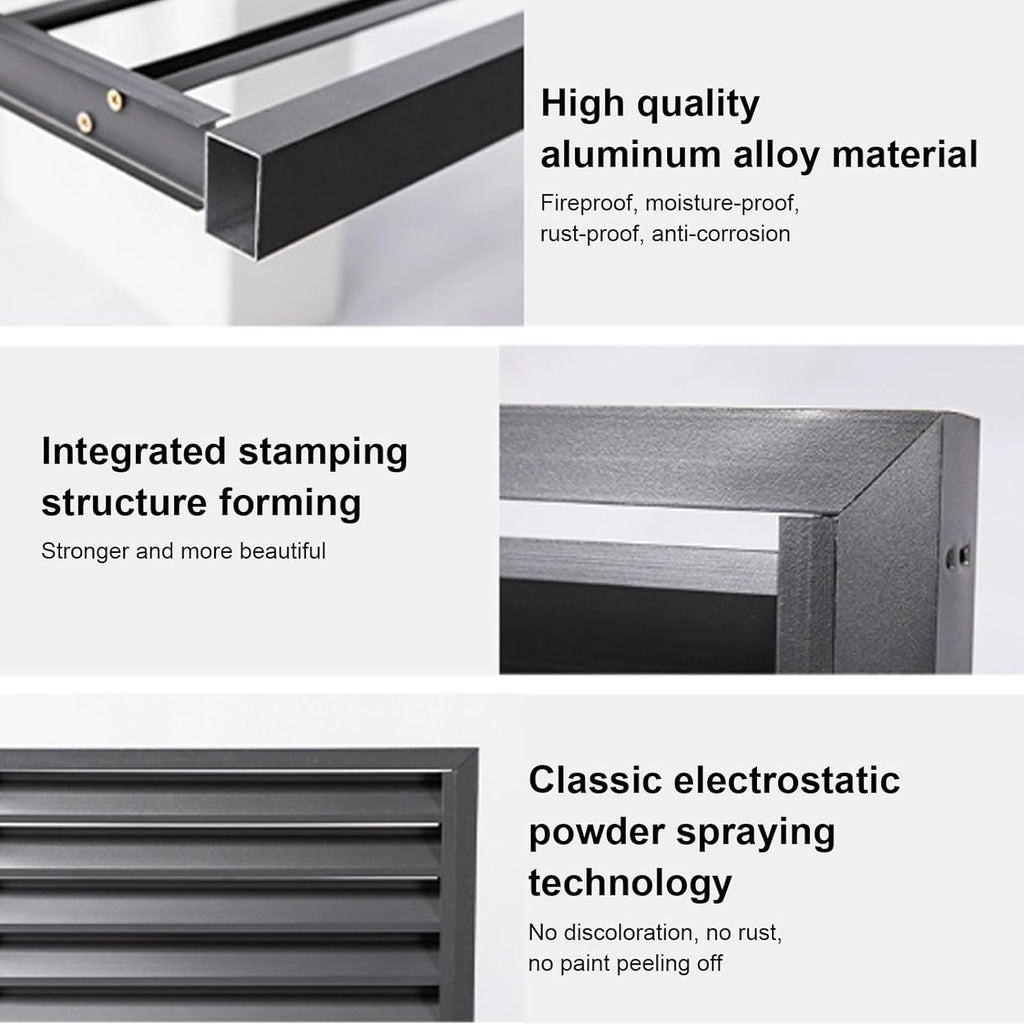 GENERIC Housse En Aluminium Pour Climatiseur – Protection Pour Pompe à Chaleur Extérieure Et Intérieure – Clôture Grise élégante Pour Dissimulation – Matériau Extérieur Résistant Aux Intempéries