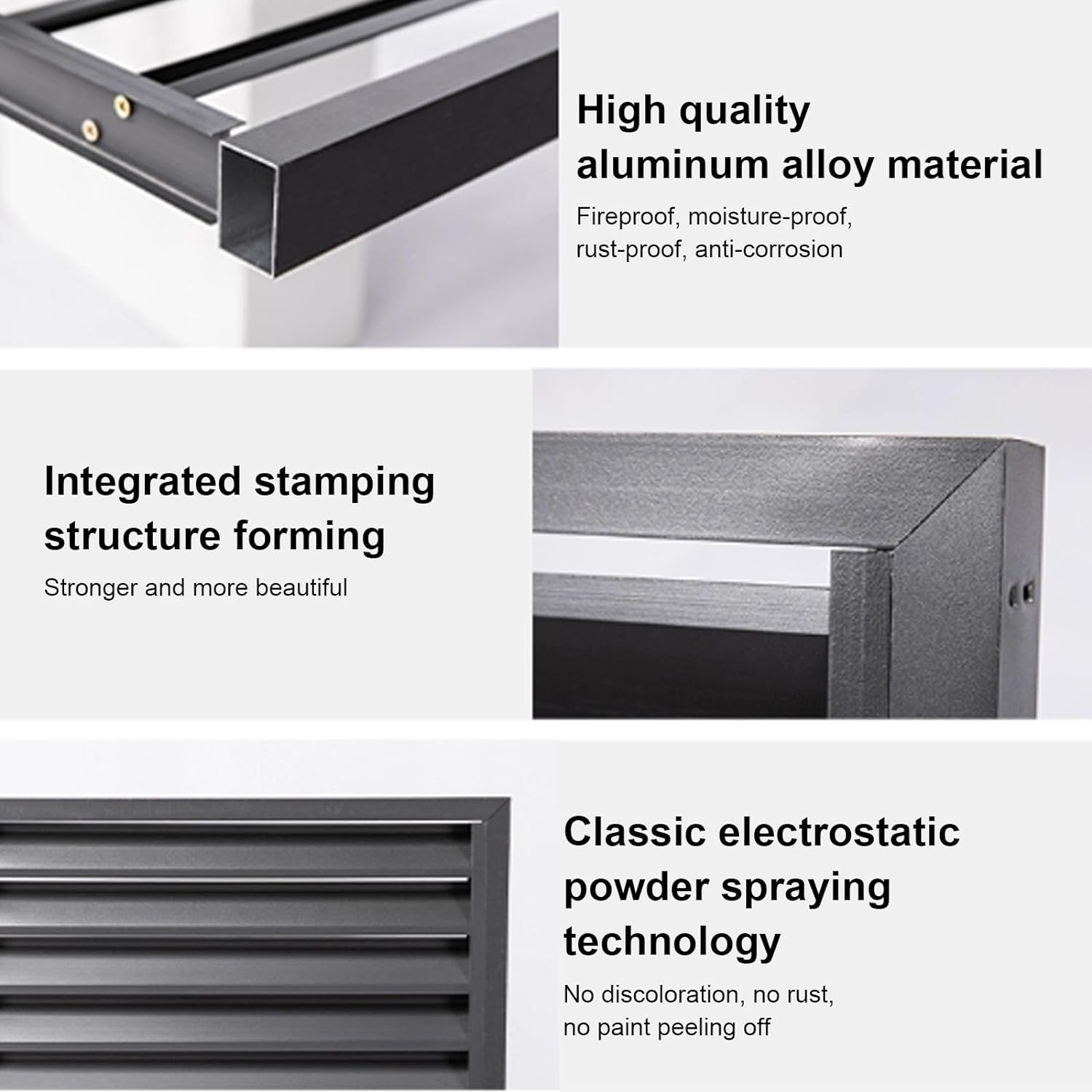GENERIC Housse En Aluminium Pour Climatiseur – Protection Pour Pompe à Chaleur Extérieure Et Intérieure – Clôture Grise élégante Pour Dissimulation – Matériau Extérieur Résistant Aux Intempéries