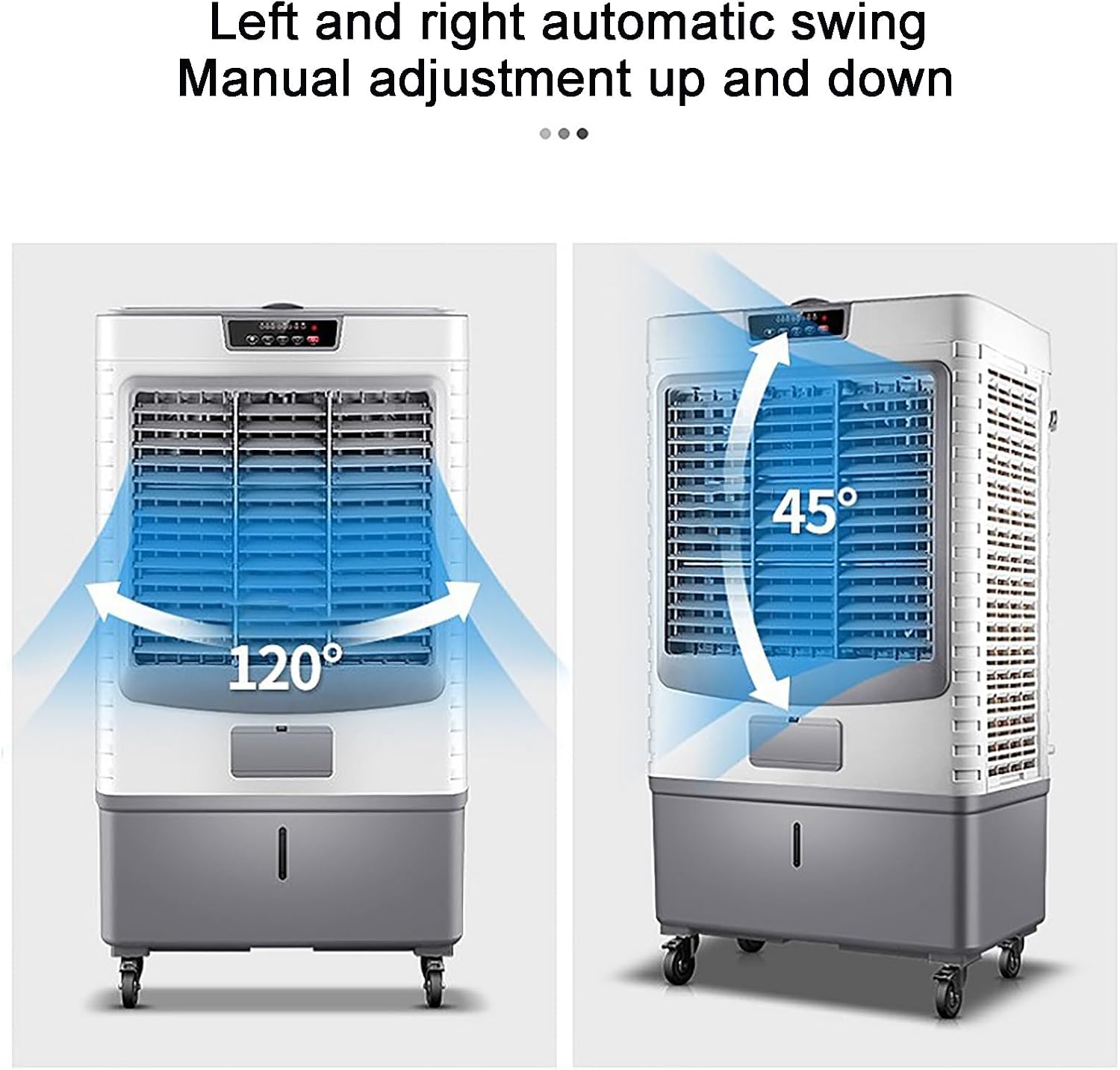  Industrial Evaporative Air Cooler With 120° Oscillation, 50L Water Tank, 3 Speeds & 6 Ice Packs For Large Rooms, Patios, Garages