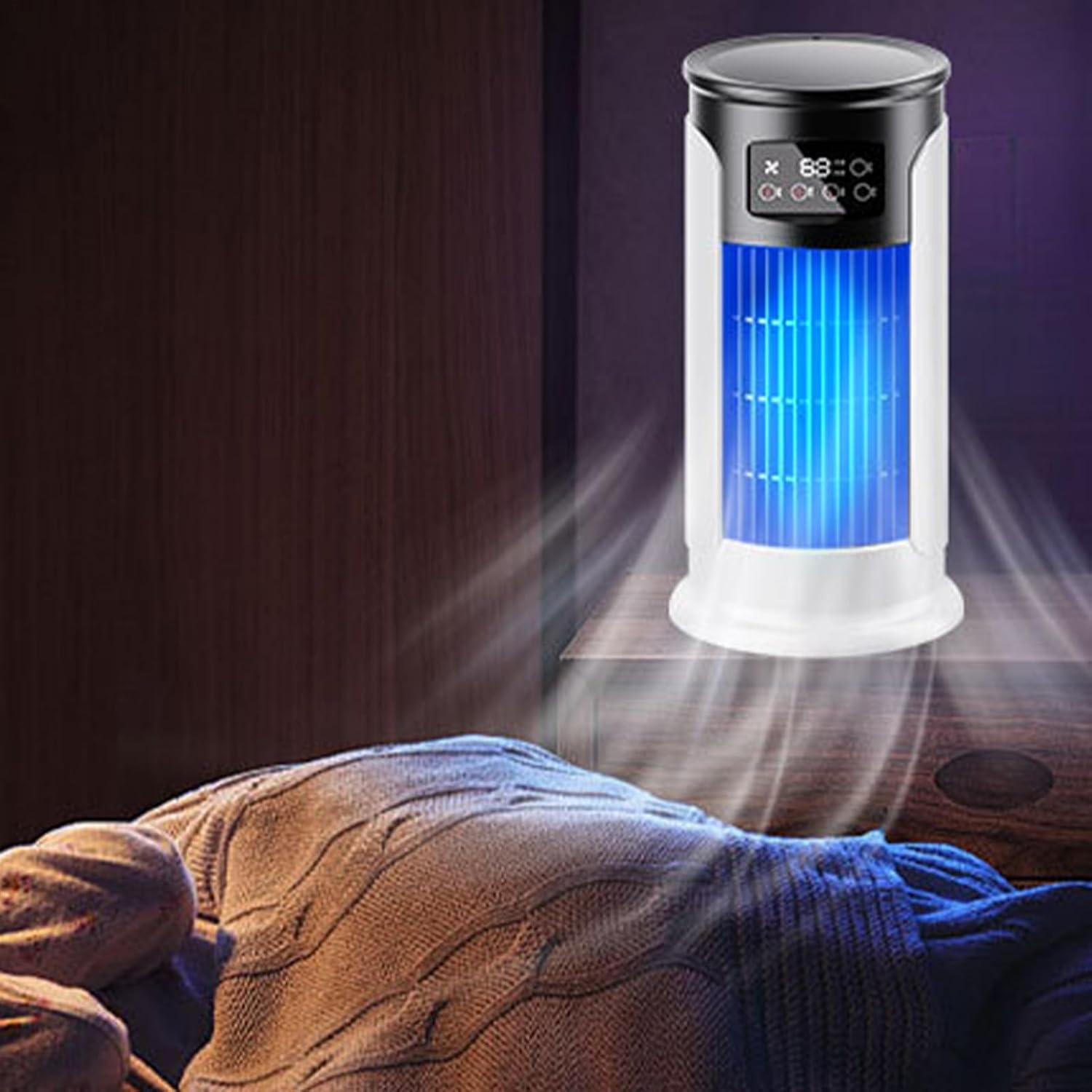  Ventilateur Climatiseur | Ventilateur Personnel Portable Rafraîchisseur D'Air | Vitesses Réglables - Réservoir 300ml - Silencieux Pour Bureau, Domicile Et Voyage
