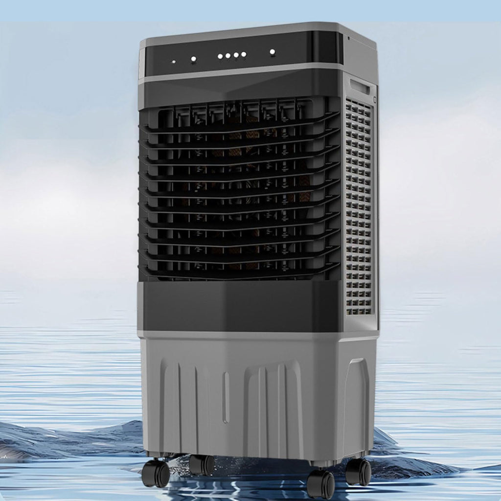 GENERIC Refroidisseur D'air évaporatif Portable, Ventilateur Oscillant à 3 Vitesses Avec 4 Paquets De Glace, 12H Minuterie, Faible Bruit Pour Le Bureau De Chambre à Coucher