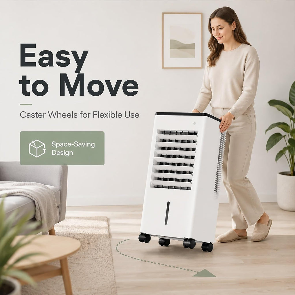  Rafraîchisseur D'air Par évaporation Mobile Avec 3 Modes De Refroidissement Réglables, Rafraîchisseur D'air Par évaporation Portable Avec Réservoir à Remplissage Par Le Haut