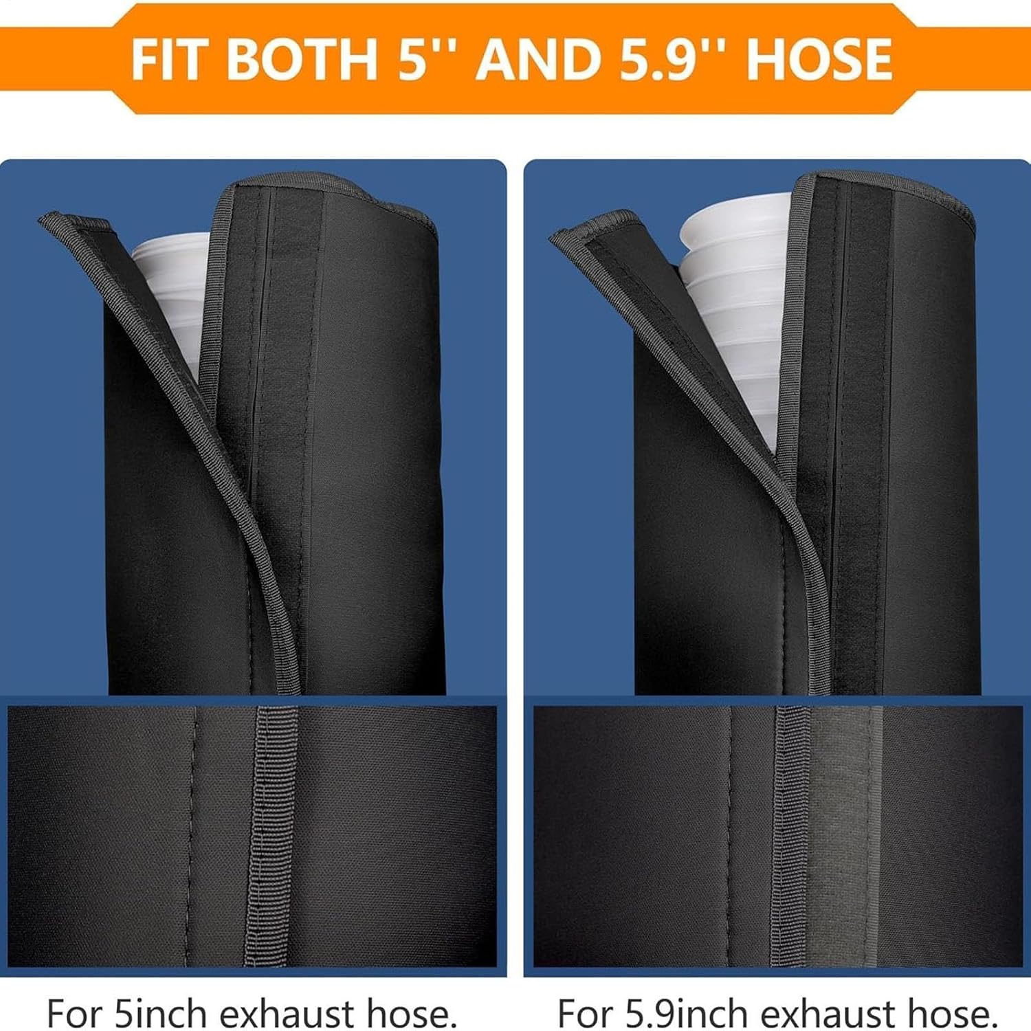  Portable AC Hose Insulation Sleeve, Insulated Cover With Adjustable Straps | AC Pipe Insulation For Winter Outdoor Indoor Casement Garage RV Room Wall Window House Apartment Energy Saving Cooling