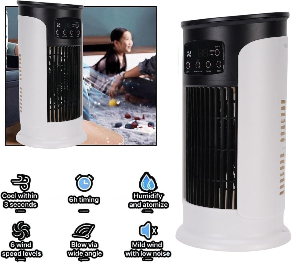  Srliya Climatiseur Portable 3 En 1 Avec 6 Vitesses, Réservoir D'eau De 300 Ml, Alimentation USB, Humidificateur Et Purificateur D'air Par évaporation, Filtre Intégré, Idéal Pour L