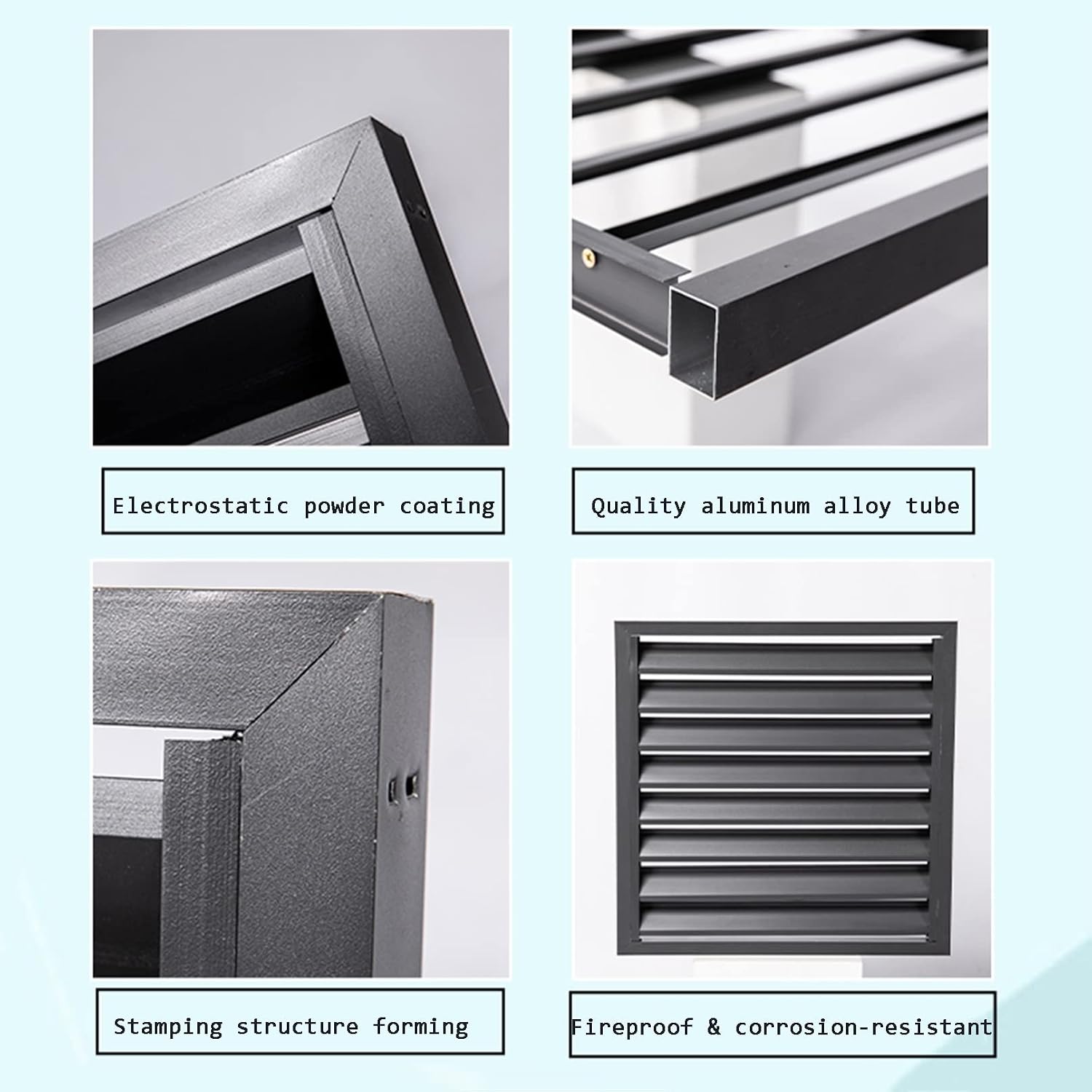 GENERIC Écran De Clôture Pour Climatiseur Extérieur – Volets En Alliage D'aluminium Anti-corrosion Et Support De Plantes Pour Unité Extérieure Noir Taille 2-3P (L1)