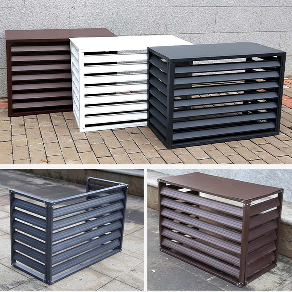  Housse De Climatiseur En Aluminium Toutes Saisons - Décoration Extérieure Pour Climatiseurs Et Poubelles - Protection Autonome Pour équipements Extérieurs