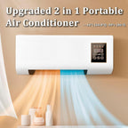  Climatisation 2-en-1 Chauffage De Refroidissement, Unité De Mini-mur Divisé Super Silencieux Avec Télécommande, Portable Sans Foret Installable, Idéal Pour La Chambre De Bureau Maison Économie D'énerg