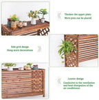 GENERIC Housse De Climatiseur En Bois Massif Blanc Avec Support De Fleurs - 105 X 47 X 100 Cm - Parfait Pour La Décoration D'intérieur Et L'efficacité énergétique