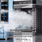  Rafraîchisseur D'air Par évaporation, Refroidisseur D'air Pour Marais Pour Un Refroidissement Longue Durée, Oscillation Automatique à 120°, 3 Vitesses, Télécommande, Minuterie 12 H