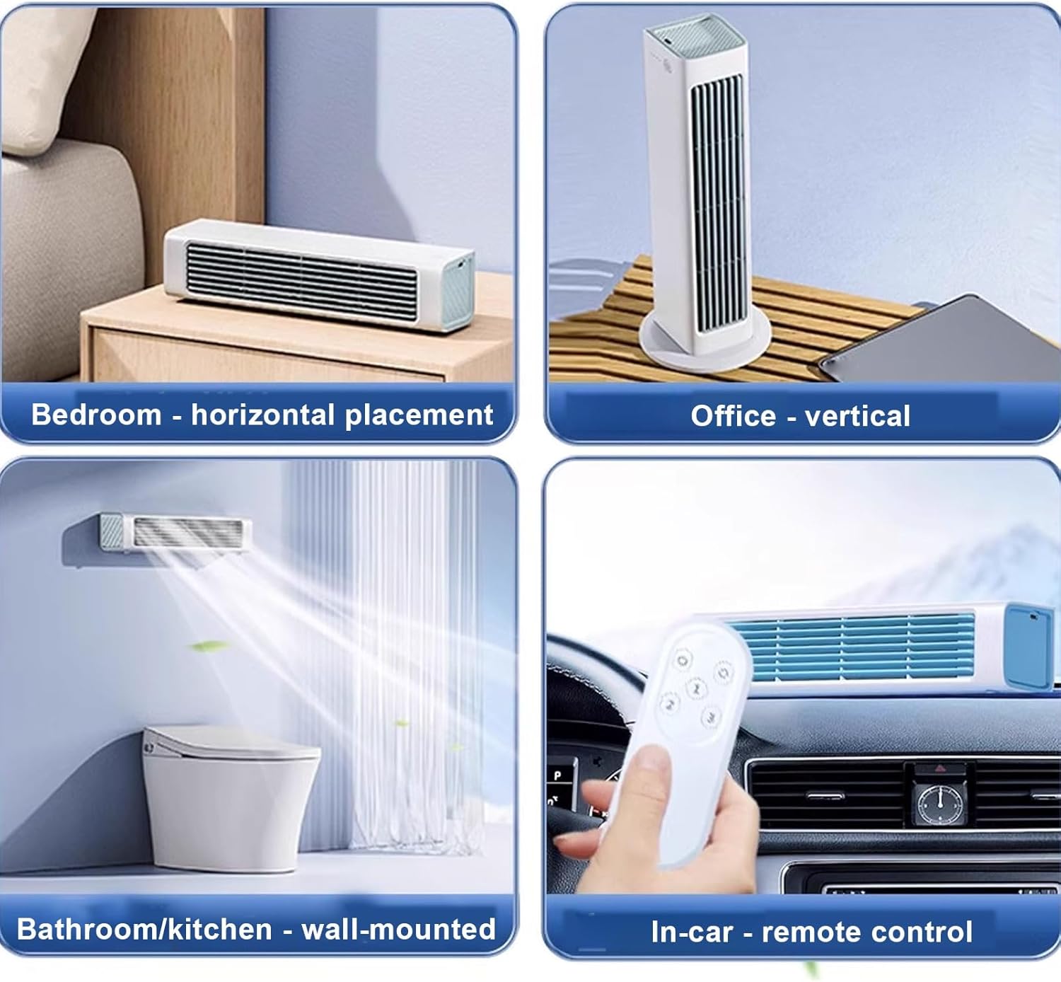  Climatiseur Portable, Conception Sans Lame, Télécommande Sans Fil, 3 Vitesses, Fonctionnement Silencieux, Support Mural, Sortie D'air Long, Chambres à Coucher Cool, Bureaux, Pas De Fenêtre Nécessaire