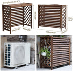 GENERIC Housse De Protection En Bois Pour Climatiseur - Brise-vue - Support De Fleurs Robuste - Protection Pour Unité Extérieure - Décoration De Jardin, Balcon - Support Pour Plantes - Design Résistant Aux