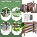  Clôture De Climatiseur En Bois, Couverture De Climatisation Extérieure, Couverture De Climatisation En Bois, Support De Décoration, Bois Massif/anticorrosion