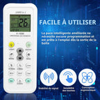  Telecommande Universelle Clim Pour LG, Gree, Midea, Toshiba, Haier, Daikin, Hitachi, Sharp, Samsung, Sanyo, Hisense Et Plus De 1000 Marques, Télécommande Climatiseur Universelle