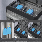  Ventilateur Rafraîchisseur D'air Par évaporation, Portable, à 3 Vitesses Et Avec Compartiment à Glace, Réservoir D'eau De 40/45/50 L, Idéal Pour Les Grandes Pièces Et Une Utilisation En Extérieur.