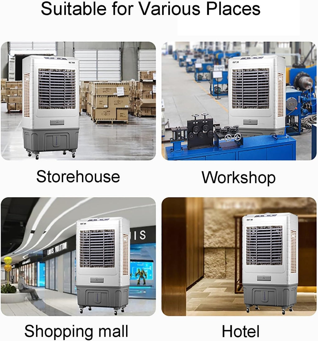 GENERIC Refroidisseur D'air évaporatif à 3 Vitesses, Ventilateur D'oscillation à 120 ° Avec Réservoir 55L, Unité De Refroidissement Portable Silencieuse Pour L'utilisation De Bureau à Domicile, énergétique Av