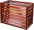 GENERIC Housse De Protection Pour Climatiseur Extérieur – Dessus De Persienne En Grain De Bois 120 X 70 X 150 Cm – Protection En Aluminium Pour Pompe à Chaleur Extérieure – Clôture Et écran Résistant Aux