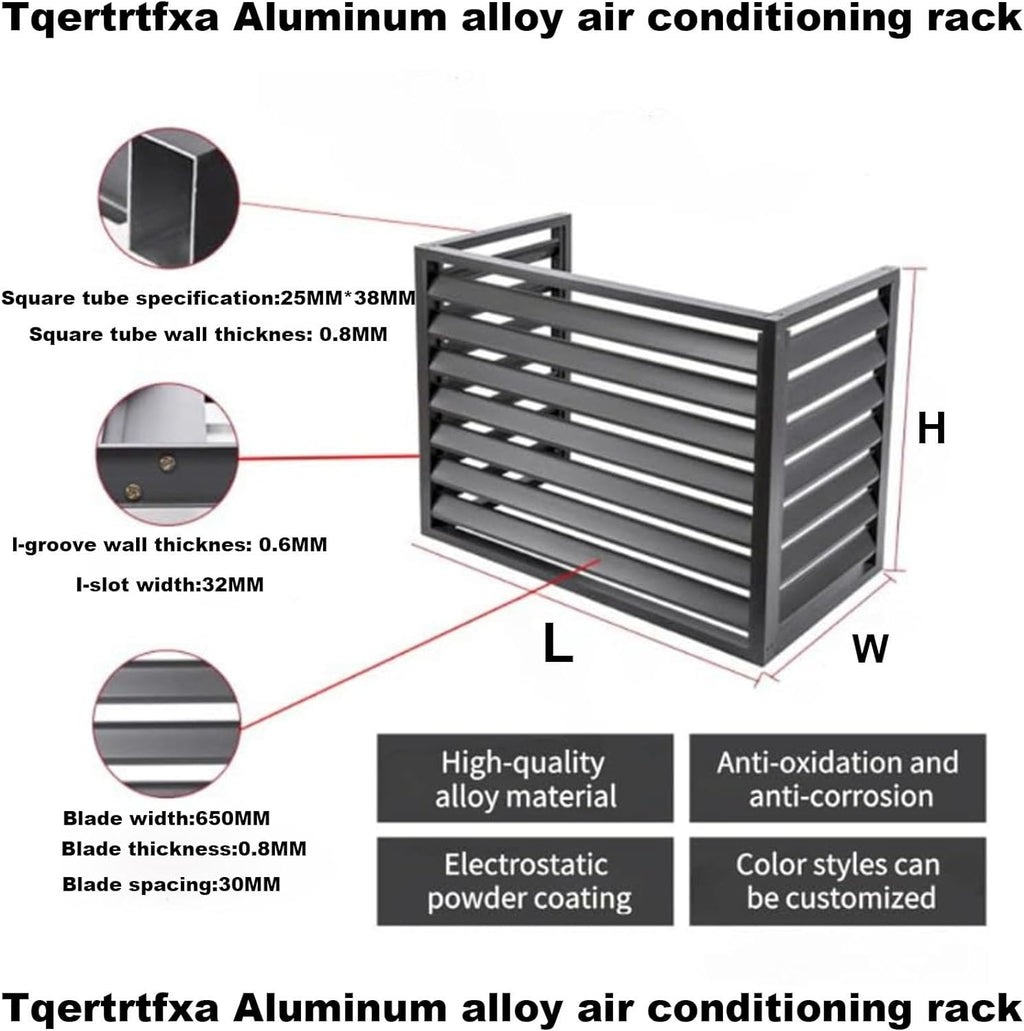GENERIC Housse En Aluminium Pour Climatiseur – Protection Pour Pompe à Chaleur Extérieure Et Intérieure – Clôture Grise élégante Pour Dissimulation – Matériau Extérieur Résistant Aux Intempéries