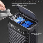 GENERIC Climatiseur Portable, Refroidisseur De Marais Sans Fenêtre Avec Réservoir D'eau De 37 Litres, 4 Blocs De Glace, Télécommande, Minuterie De 12 Heures, 3 Vitesses Pour Un Usage Domestique Et Commercial