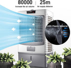  Industrial Evaporative Air Cooler With 120° Oscillation, 50L Water Tank, 3 Speeds & 6 Ice Packs For Large Rooms, Patios, Garages