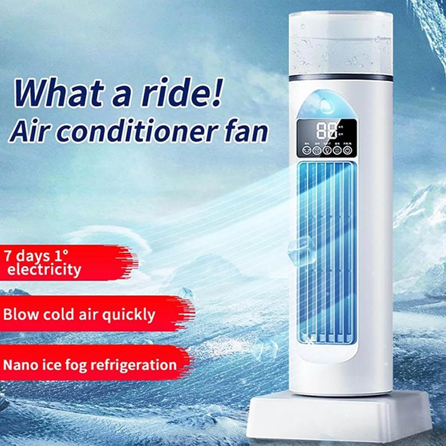 GENERIC Ventilateur De Refroidissement à Air Oscillant Avec Télécommande, Silencieux, 6 Vitesses, Minuterie 6 H, Refroidissement Du Réservoir D'eau Pour La Maison, Le Bureau, L'intérieur Du Garage