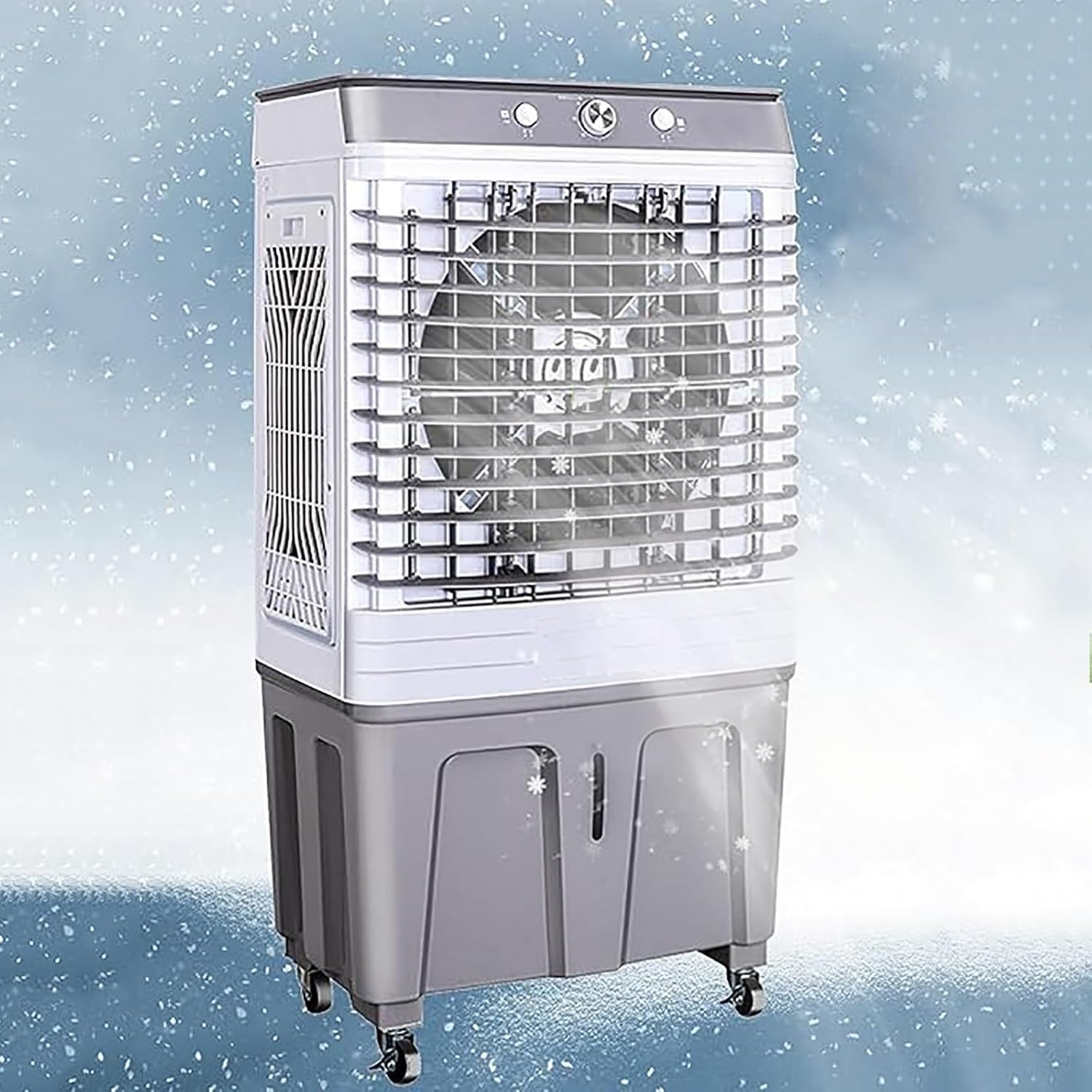  Climatiseur Portable, Rafraîchisseur D'air Par évaporation à 3 Vitesses, Réservoir D'eau De 80 L, Diffusion D'air Grand Angle De 120°, Portée De Refroidissement De 20 M,