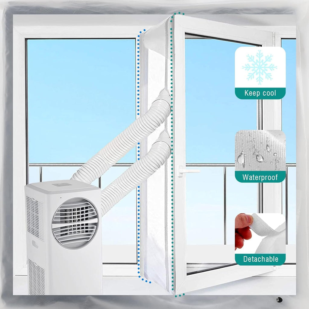  Joint De Fenêtre De Climatiseur, Joint De Fenêtre étanche Pour Climatiseurs Mobiles, Sèche-linge, Kit De Joint De Fenêtre AC Portable De 400 Cm Avec Fermeture éclair Et Fermeture Adhésive