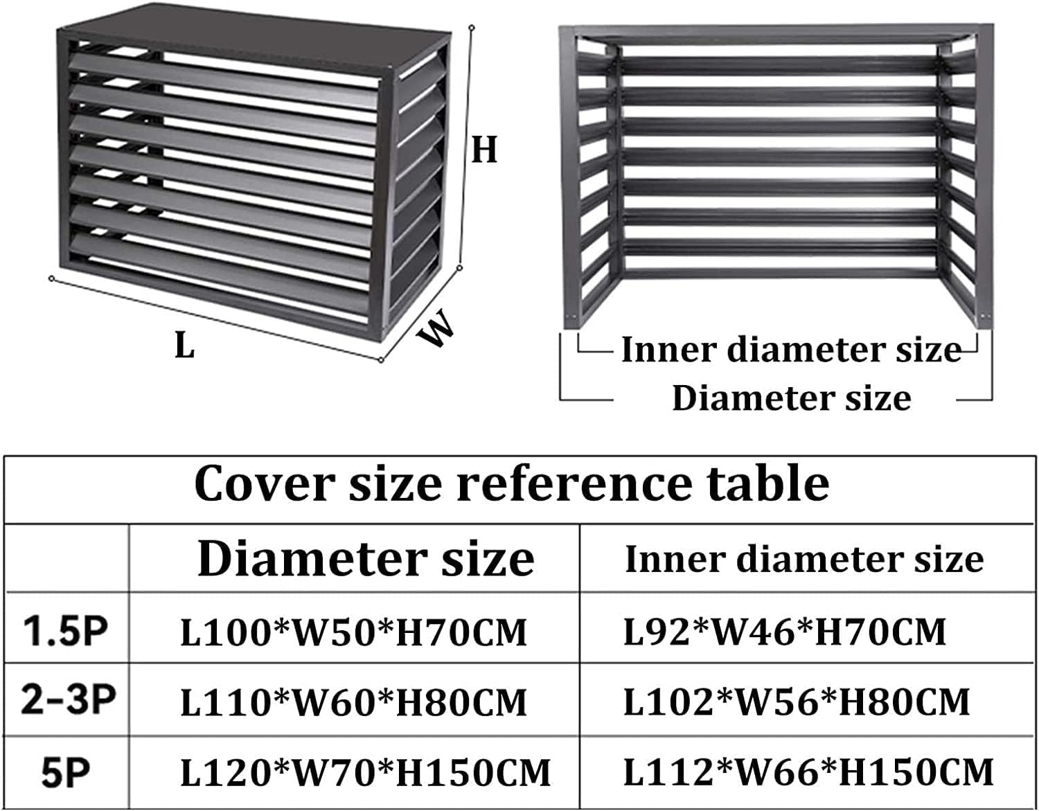  Couverture De Climatiseur De Fenêtre Extérieure, Couverture De Protection Résistante Aux Intempéries En Aluminium For Les Unités Extérieures, Écran De Confidentialité For Stores De Jardin (Color : Br