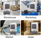 GENERIC Refroidisseur D'air évaporatif à 3 Vitesses 120 Ventilateur Portable Oscillant Avec Réservoir 50L Pour L'intérieur Extérieur Garage Commercial Utilisation Faible Bruit Efficace Refroidissement